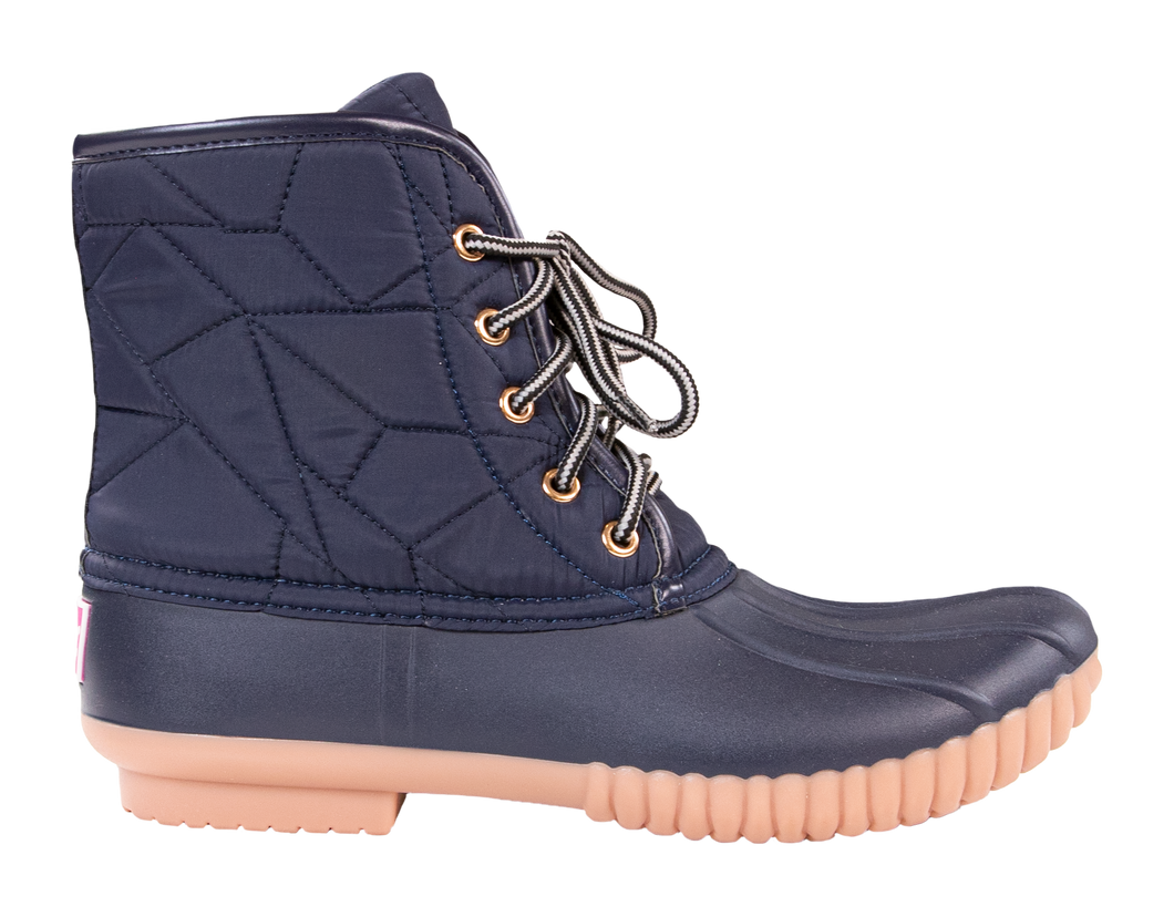 SIMPLY SOUTHERN COLLECTION NAVY LACE QUILTED BOOTS