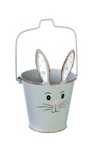 Evergreen Metal Bunny Bucket