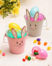 Load image into Gallery viewer, Evergreen Metal Bunny Bucket