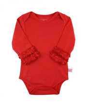 Load image into Gallery viewer, Ruffle Butts Red Ruffled Long Sleeve Layering Bodysuit