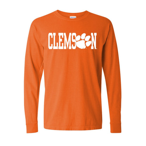 Tigertown Graphics Clemson University Athletic Paw Long Sleeve T-shirt