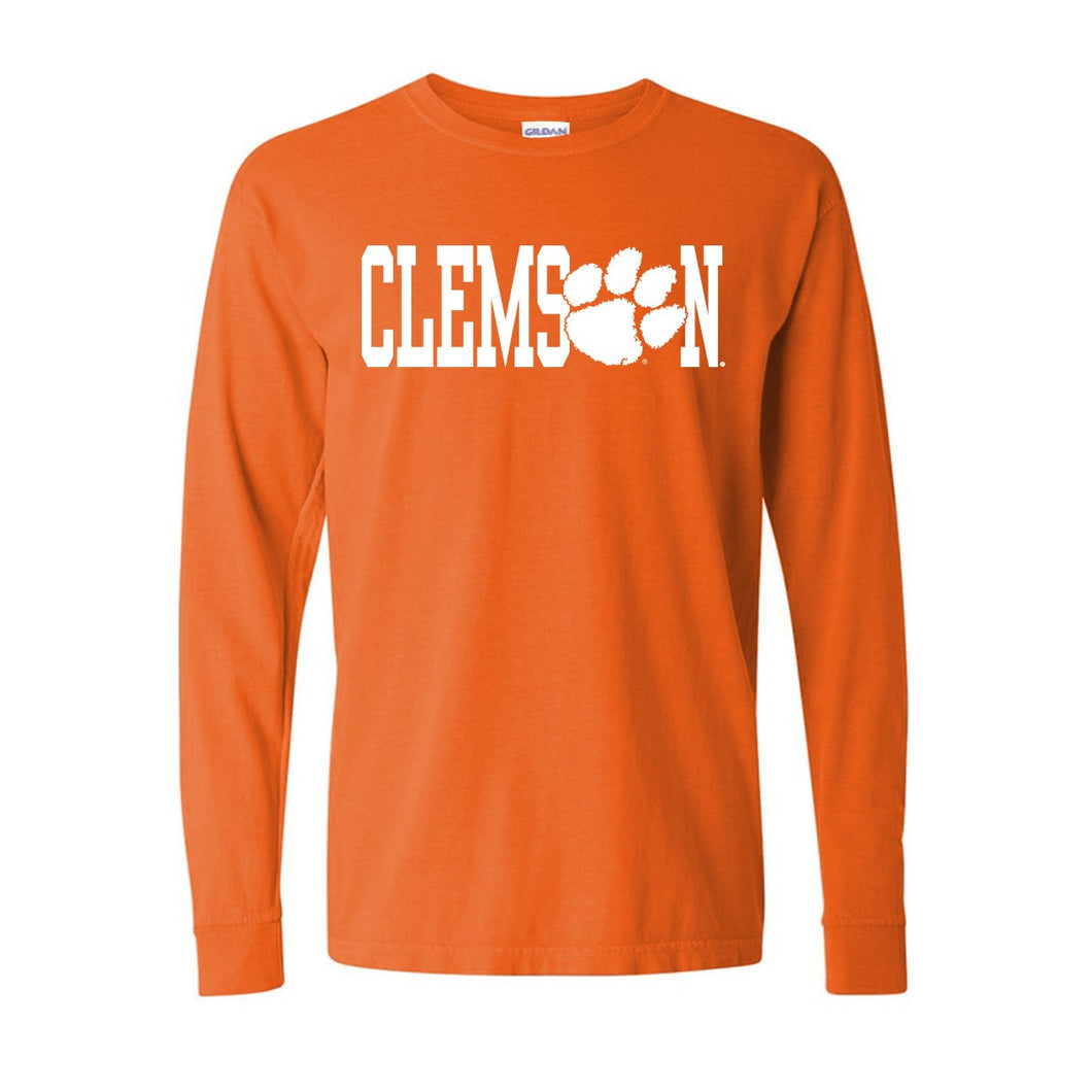 Tigertown Graphics Clemson University Athletic Paw Long Sleeve T-shirt