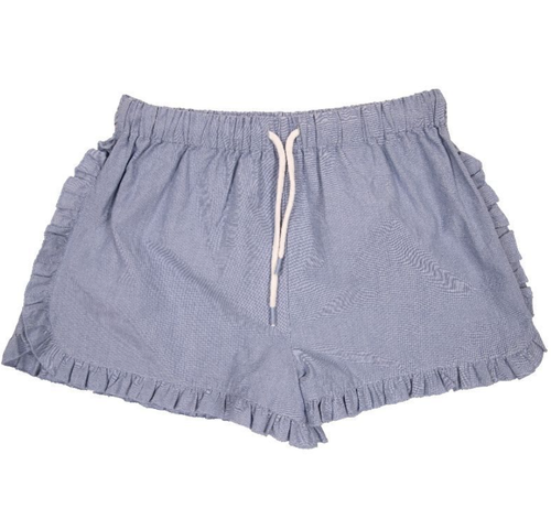 SIMPLY SOUTHERN COLLECTION RUFFLE SHORTS - CHAMBRAY