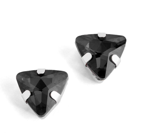 WHISPERS TRIANGLE JEWEL STUD - GREY