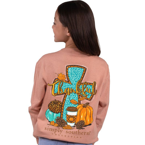 SIMPLY SOUTHERN COLLECTION YOUTH CROSS LONG SLEEVE T-SHIRT