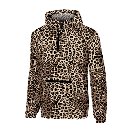 SOUTHERN COUTURE TEE COMPANY SOLID LEOPARD QUARTER ZIP WIND BREAKER PULLOVER