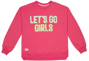 SIMPLY SOUTHERN COLLECTION "LET'S GO GIRLS" SPARKLE GLITTER PULLOVER