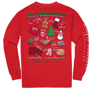 SIMPLY SOUTHERN COLLECTION MERRY LIST LONG SLEEVE T-SHIRT