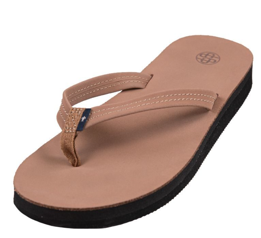 SIMPLY SOUTHERN COLLECTION WOMEN'S LEATHER FLIP FLOPS - CHESTNUT
