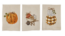 Load image into Gallery viewer, Mud Pie Assorted Painted Pumpkin Hand Towels