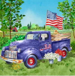Boston International Patriotic Truck Paper Lunch Napkins