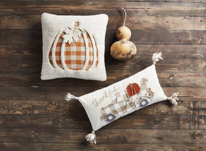 Mud Pie Thankful Fall Truck Pillow With Pumpkin And Dog
