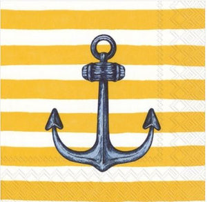 Sailor's Anchor Yellow Paper Lunch Napkins