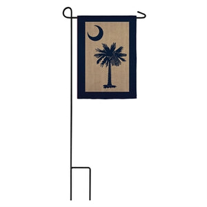 EVERGREEN SOUTH CAROLINA PALMETTO BURLAP GARDEN FLAG