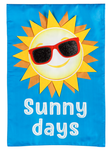 Evergreen Sunny Days Garden Applique Flag