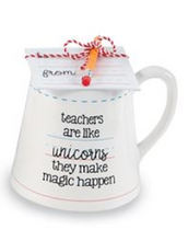 Load image into Gallery viewer, Mud Pie Teacher Mugs: Miracle Worker, Chaos Coordinator, and Unicorns