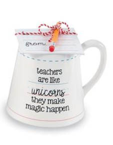 Mud Pie Teacher Mugs: Miracle Worker, Chaos Coordinator, and Unicorns