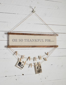 Mud Pie Reversible Thankful/ Holiday Photo Card Hanger