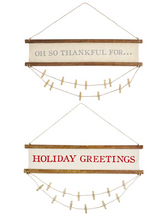 Load image into Gallery viewer, Mud Pie Reversible Thankful/ Holiday Photo Card Hanger