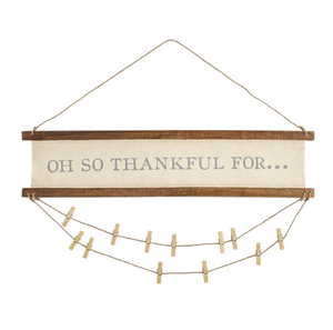 Mud Pie Reversible Thankful/ Holiday Photo Card Hanger