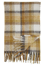 Load image into Gallery viewer, Mud Pie Mustard Colored Throw Blankets