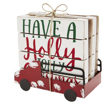 Load image into Gallery viewer, Mud Pie Merry Christmas Coaster Truck Set