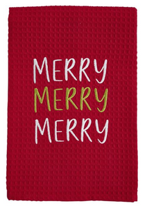 Mud Pie Christmas Waffle Weave Assorted Towels