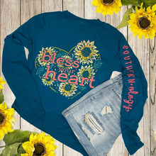 Load image into Gallery viewer, Southernology Sunflower Bless Your Heart Long Sleeve T-shirt